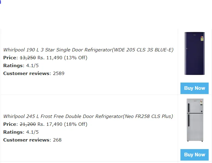 product description page