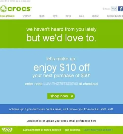 crocs email