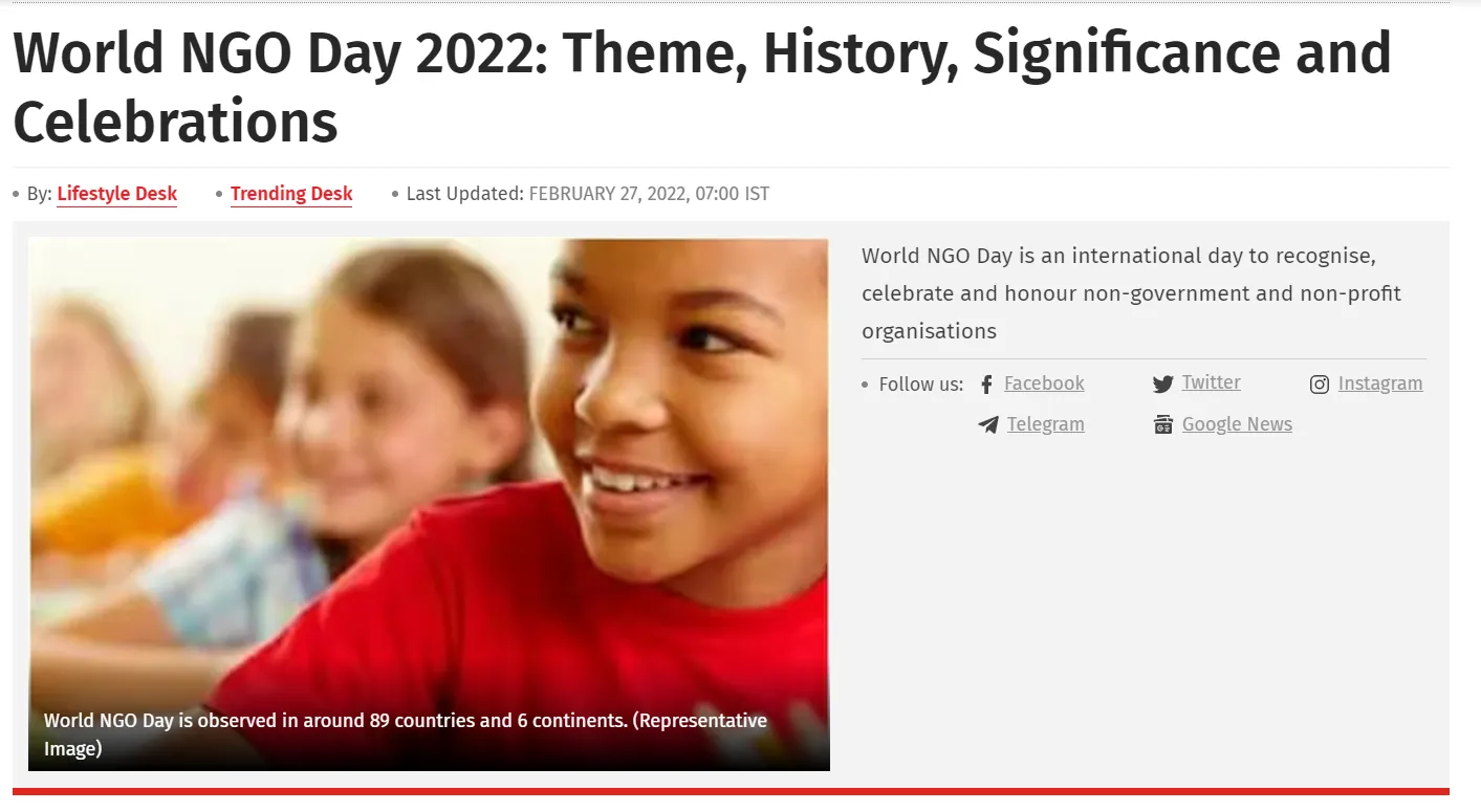 World NGO Day: February Newsletter Ideas
