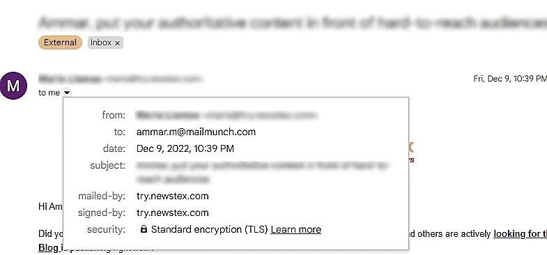 TLS encrypted email