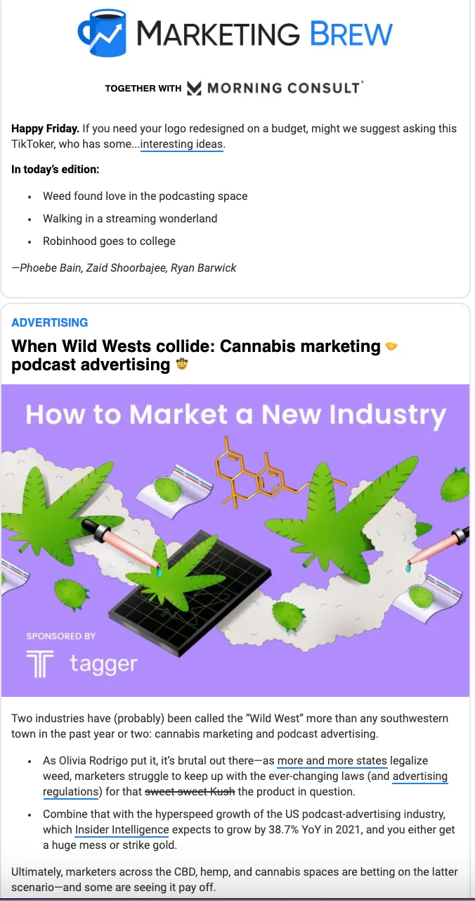 email from marketing brew