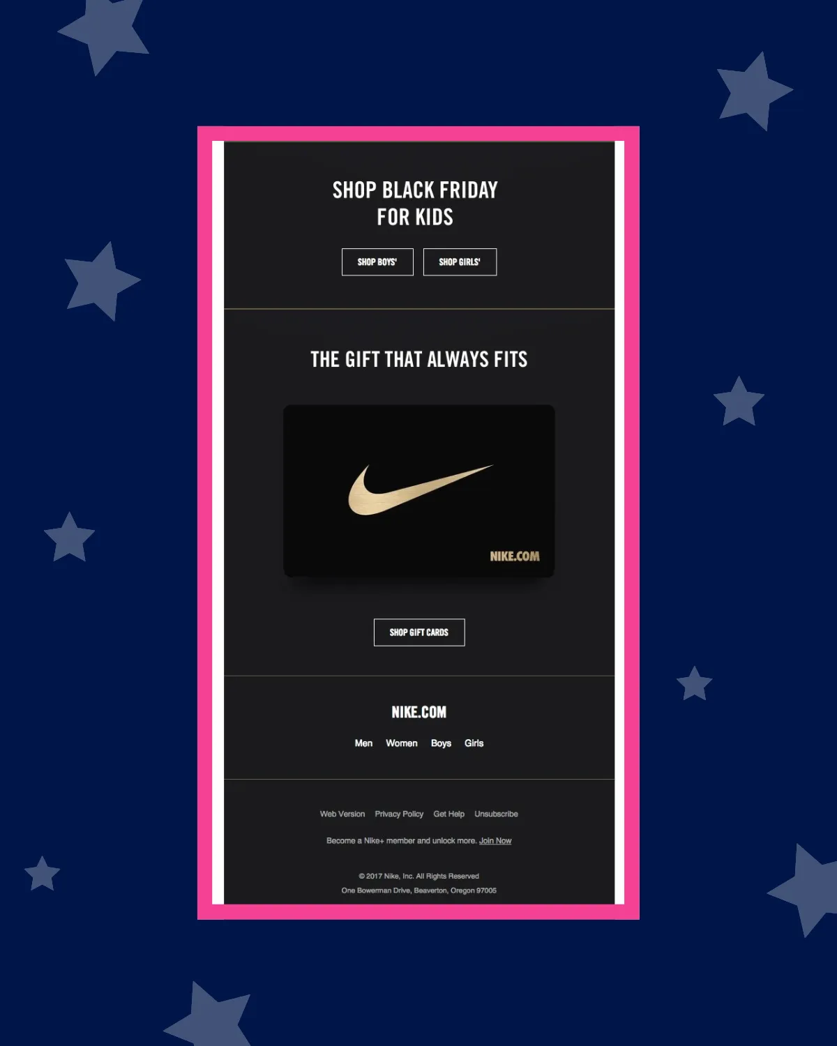 Inspirational BFCM email examples: Nike