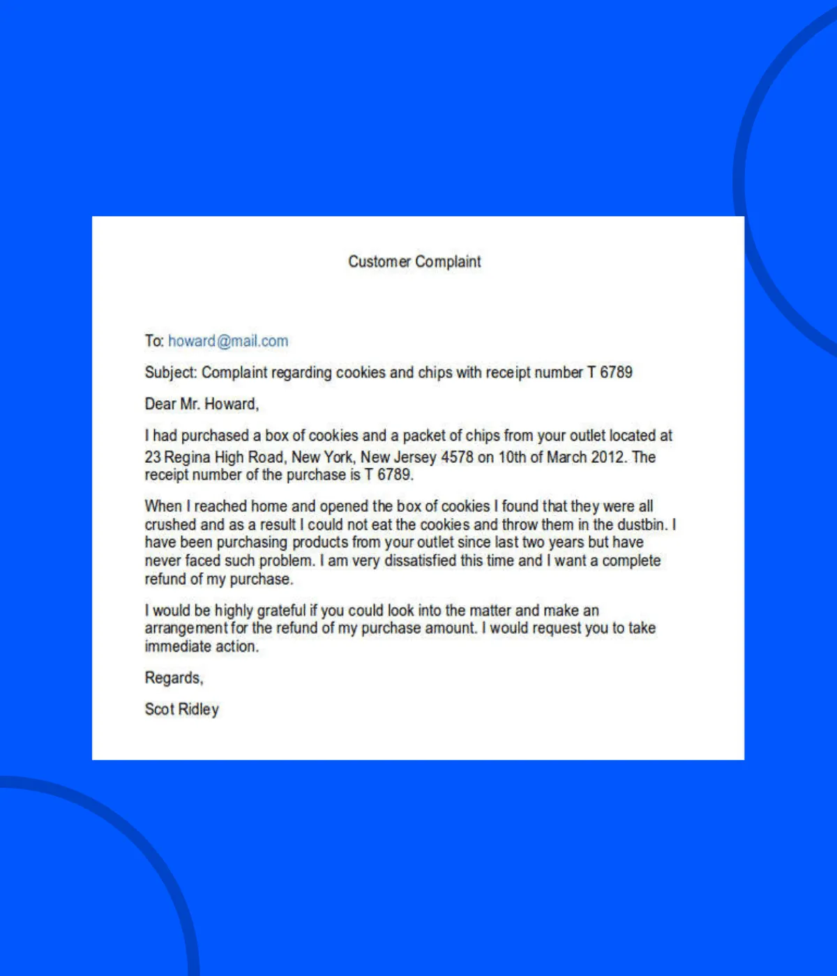 Raising concern thank you email