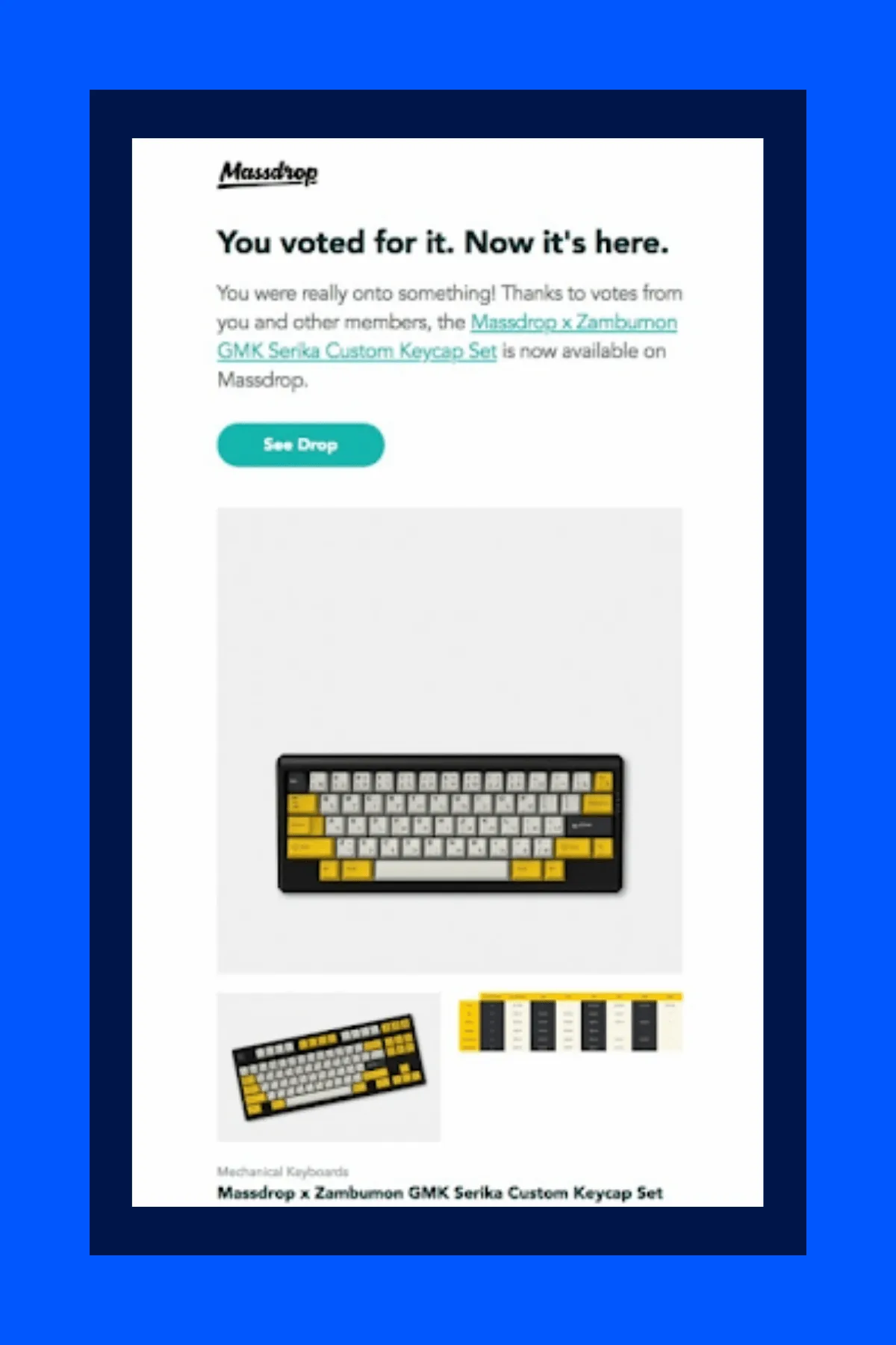 Drop promotional email