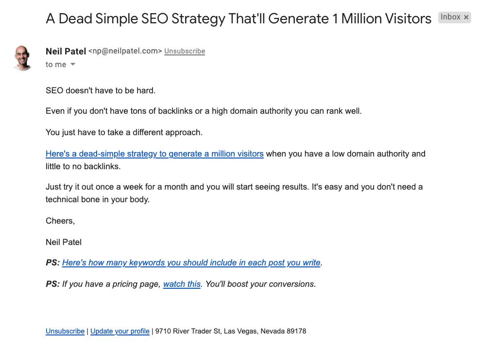 email screenshot