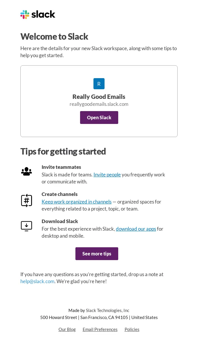marketing automation example: Welcome email