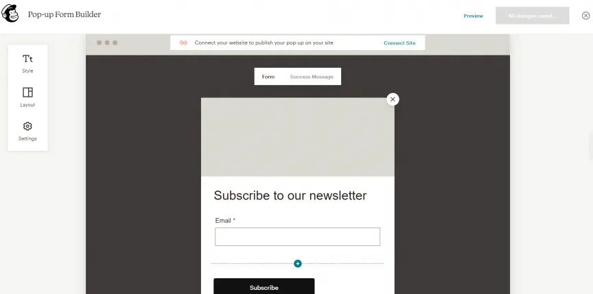 Forms and popups builder of Mailchimp