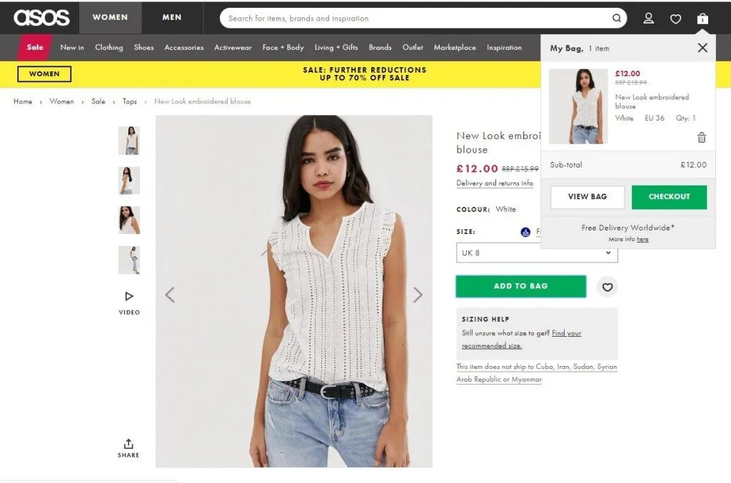 asos product page