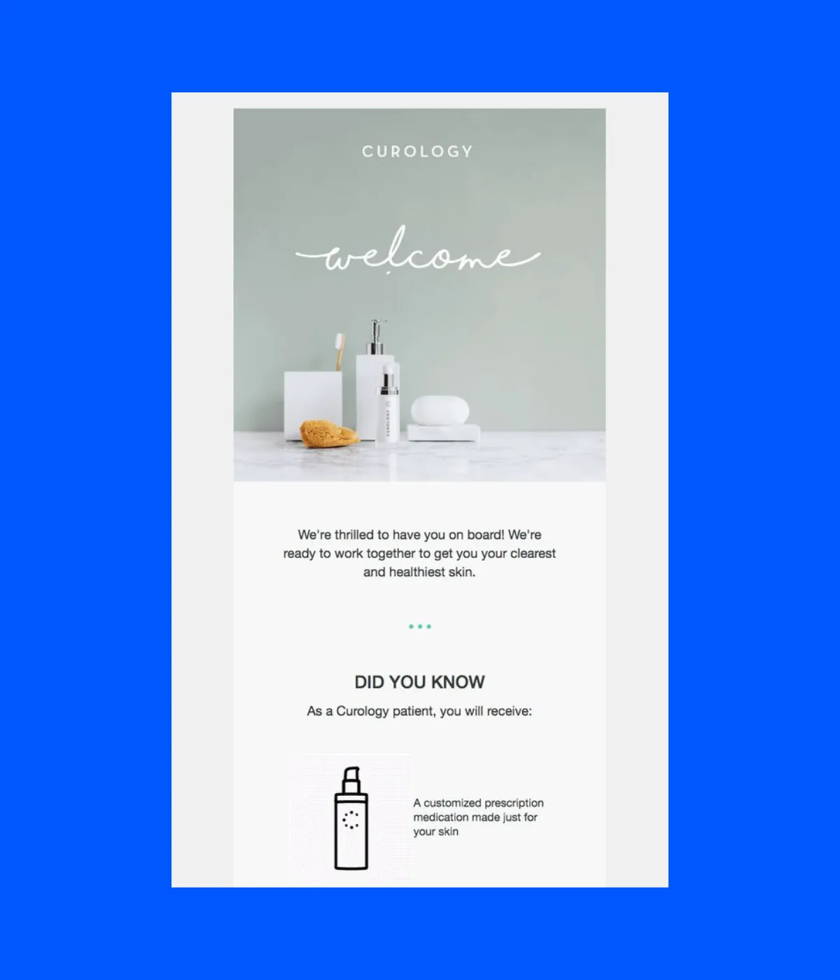 Curoogy's get started email