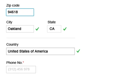 zip code autofill