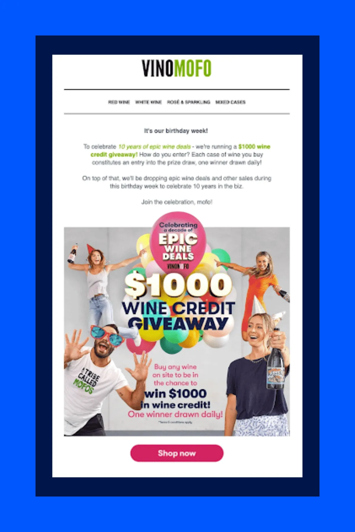 Vinomofo promotional email