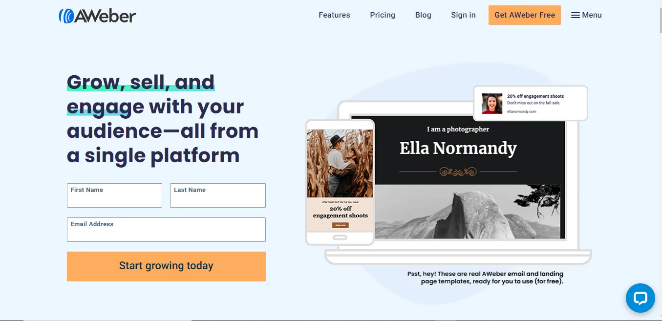 Best Mailchimp Alternative: AWeber