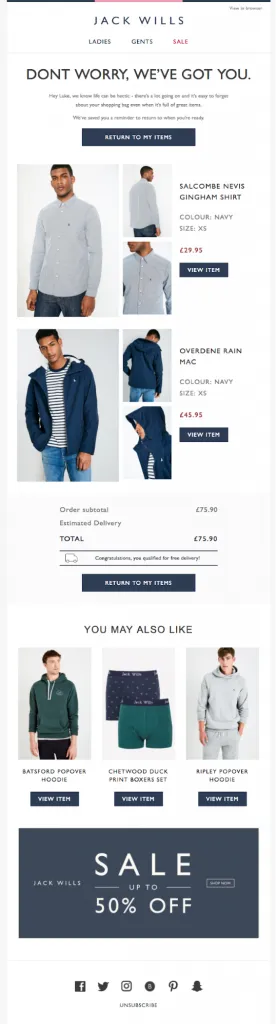 Jack Wills email