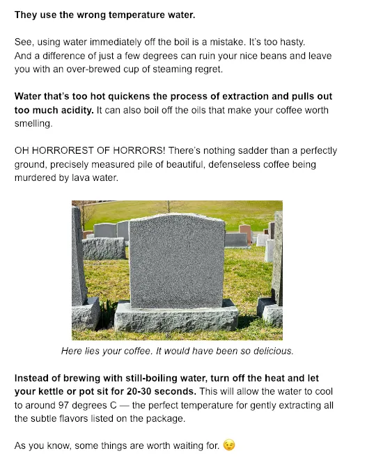 Punchline Email Example Continued