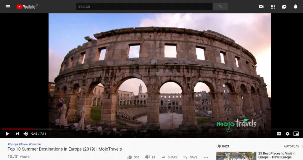 video on youtube by Mojo Travels