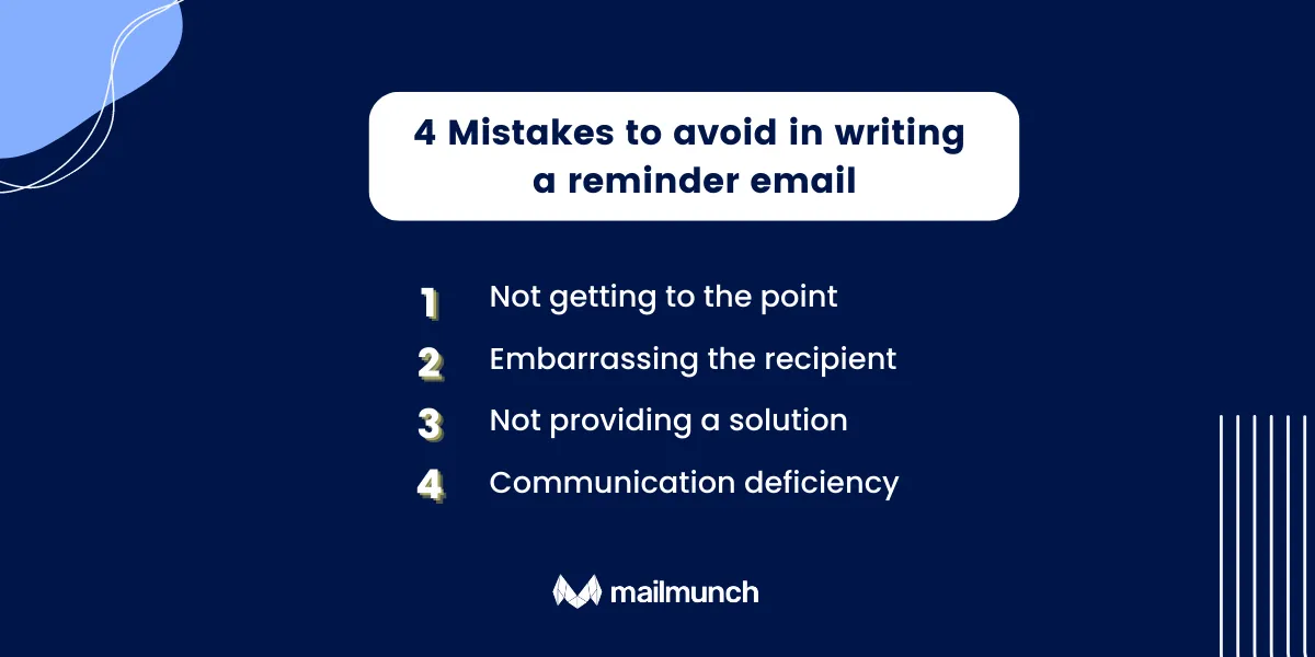 Infographic: 4 Mistake to avoid in writing a reminder email