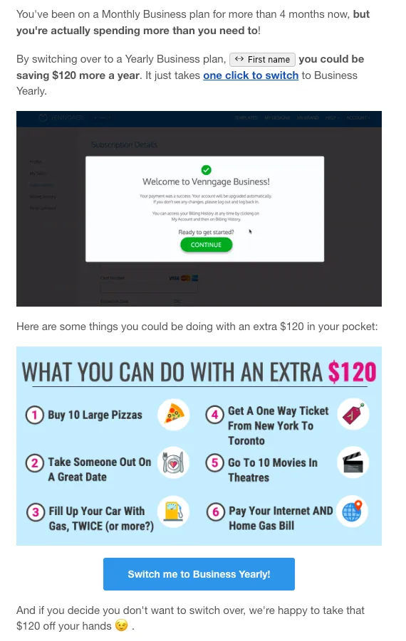 Venngage Email Example