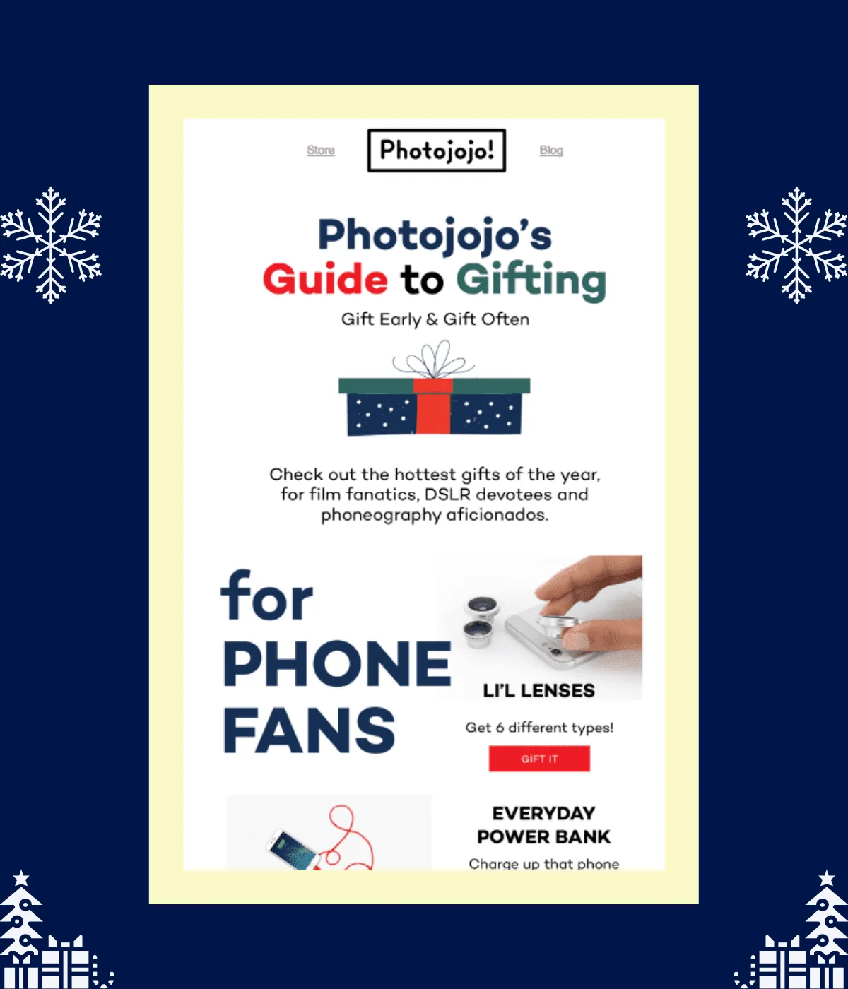 Gift guide offer by Photojojo