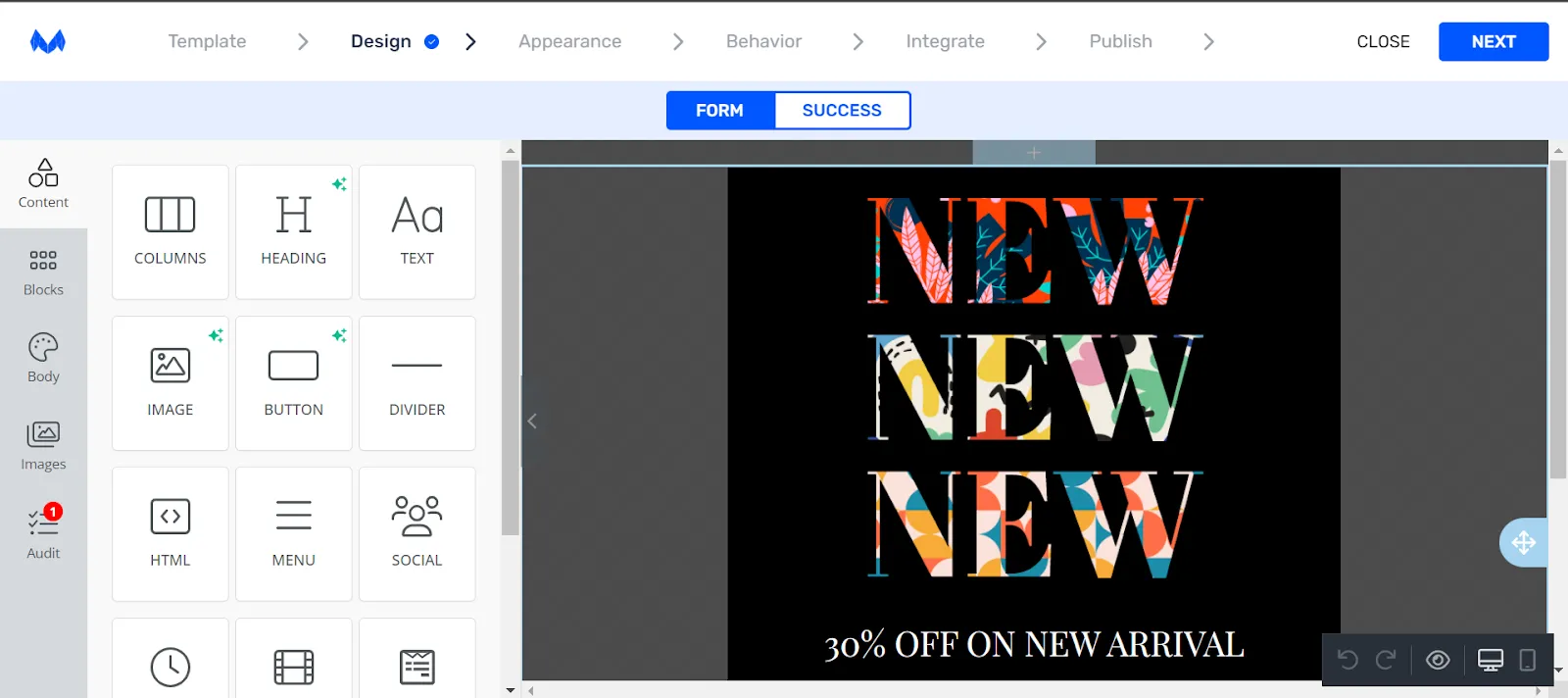 Forms and Pop ups builder of Mailmunch