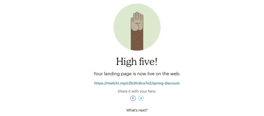 successful landing page completion page