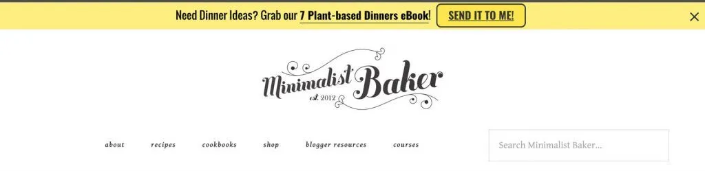 minimalist baker top bar