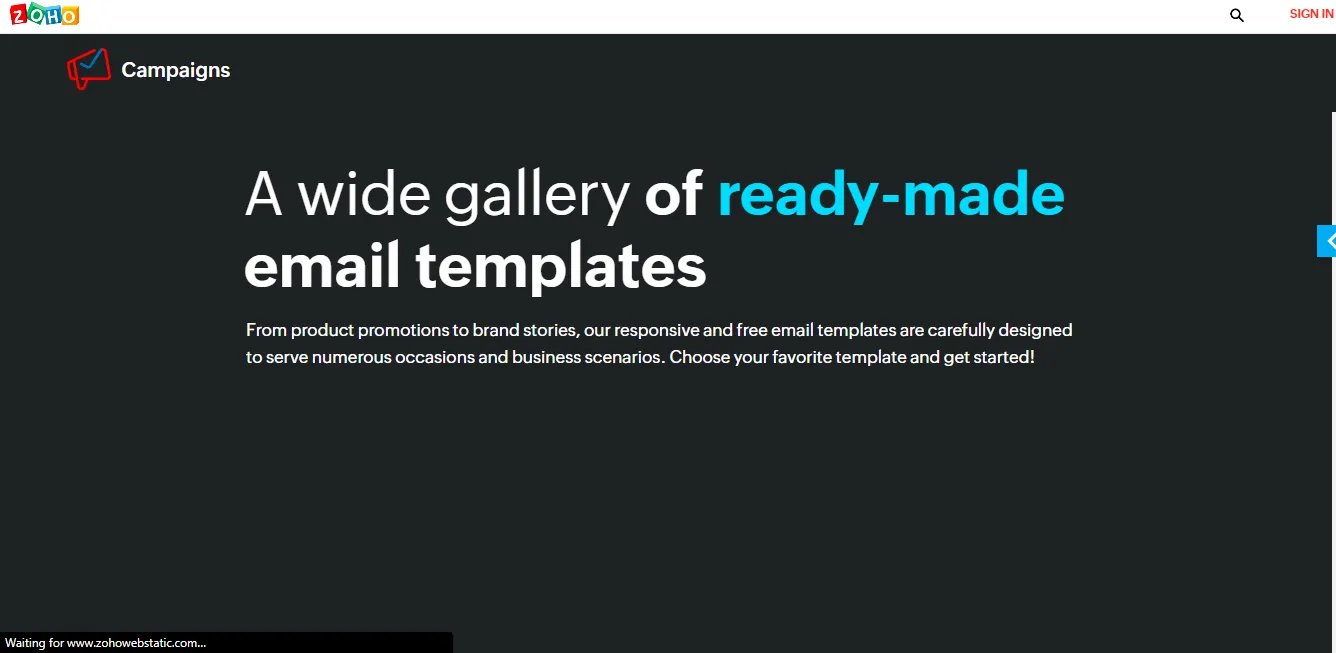 Email Marketing Template platform: Zoho