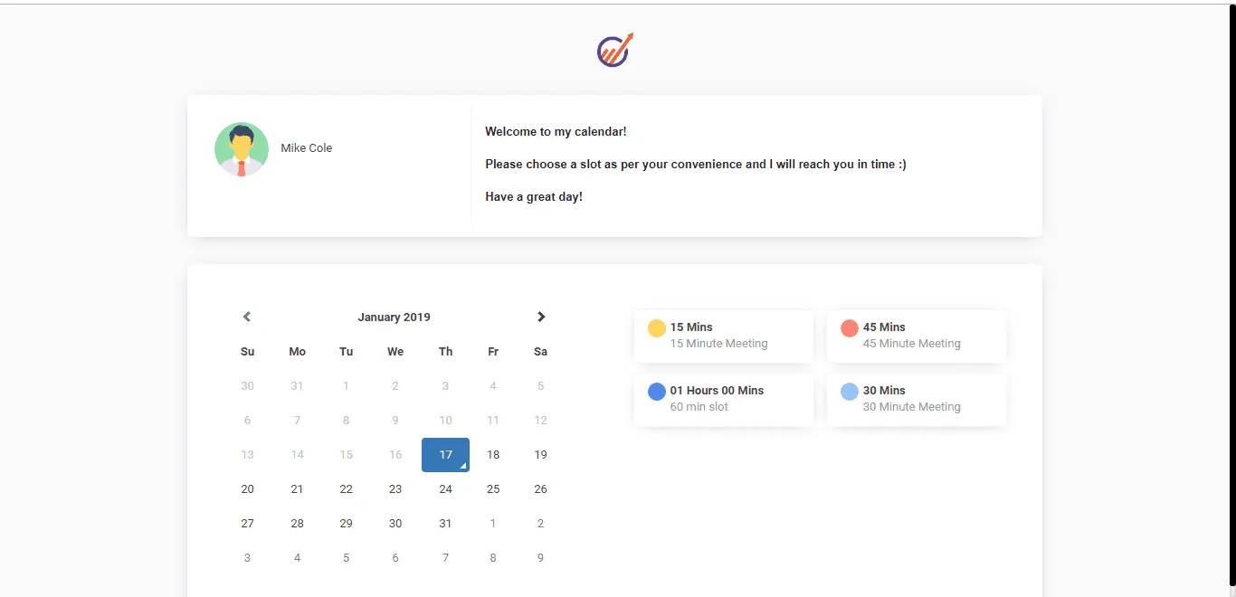 Engagebay calendar screenshot