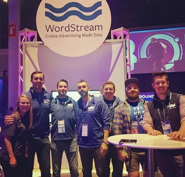 Wordstream booth at an event