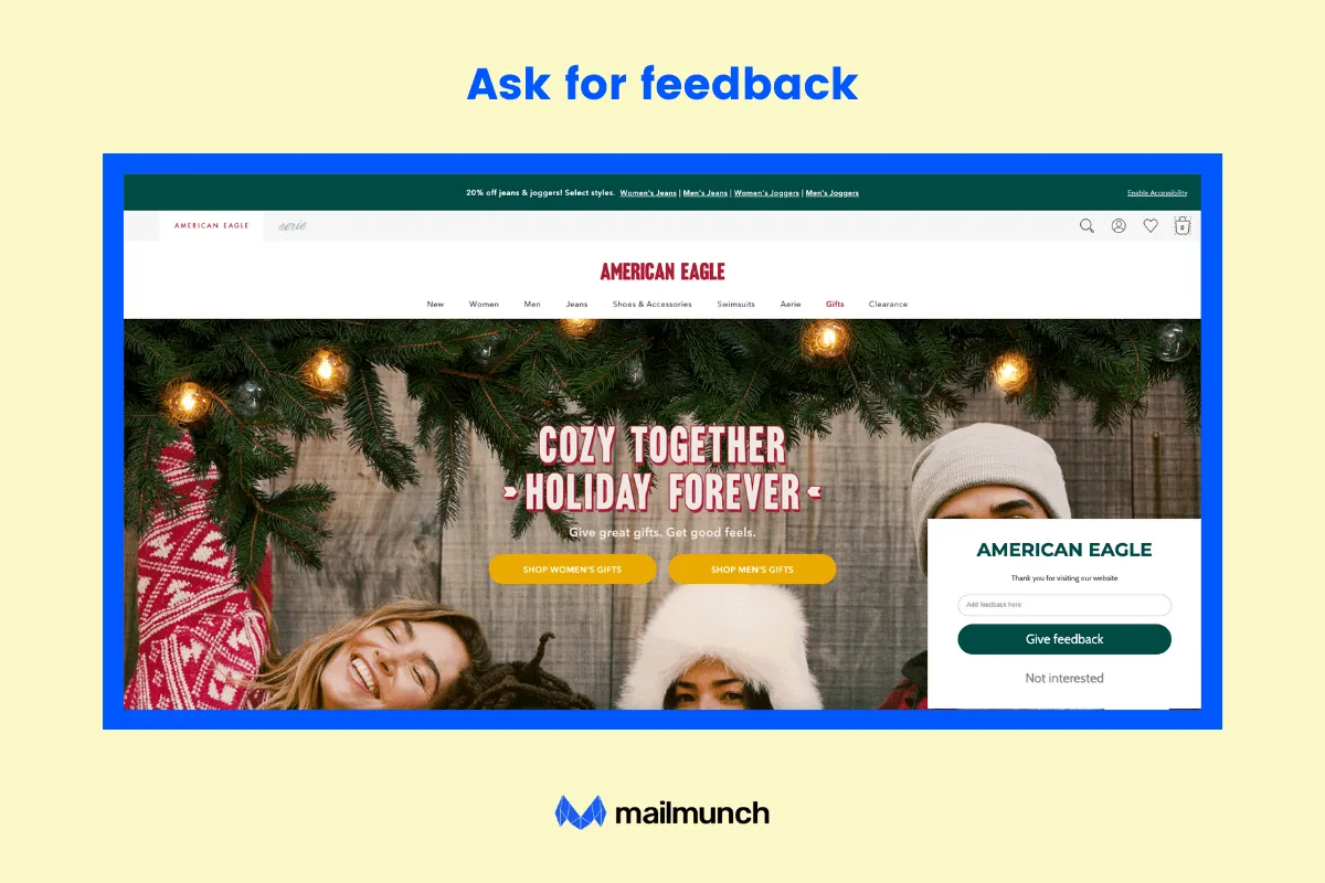 ask for a feedback