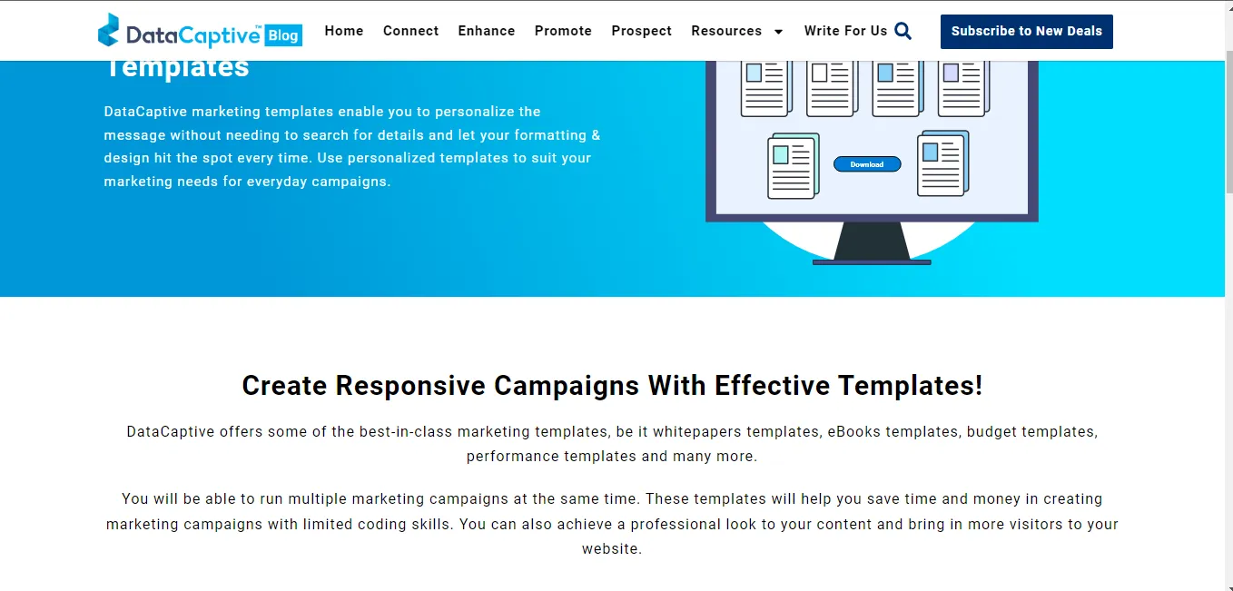 Email marketing template: DataCaptive