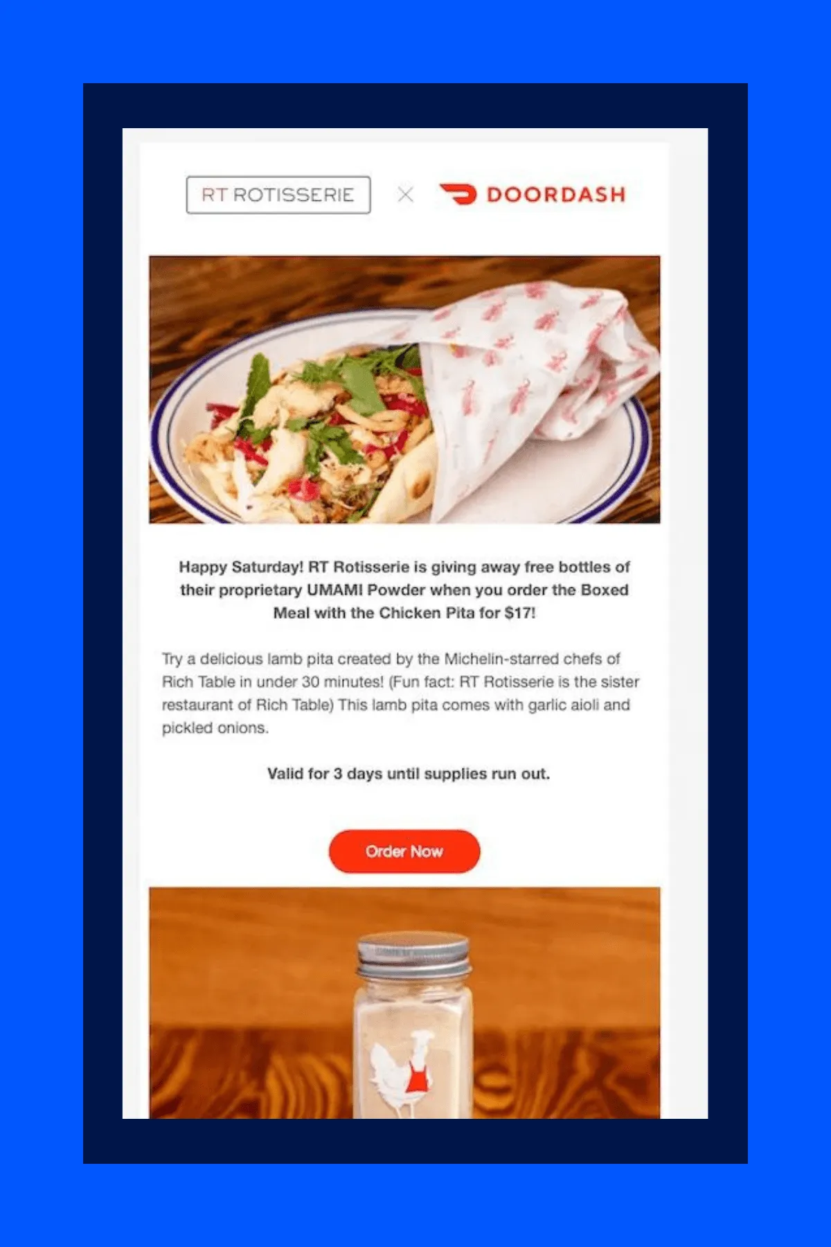 Doordash promotional email