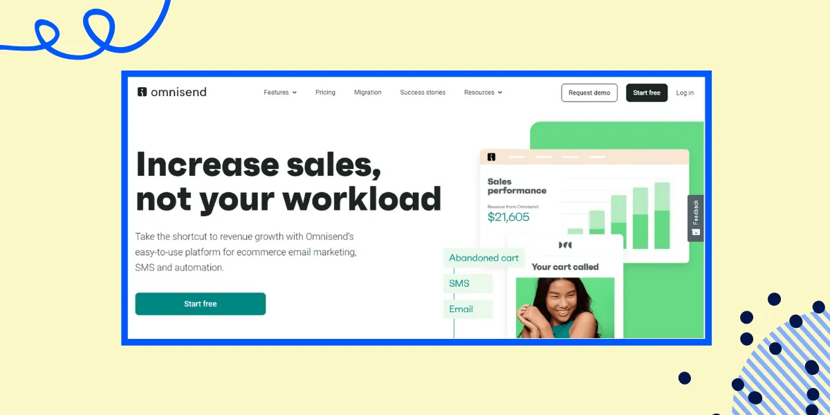 Wix's app integration: Omnisend