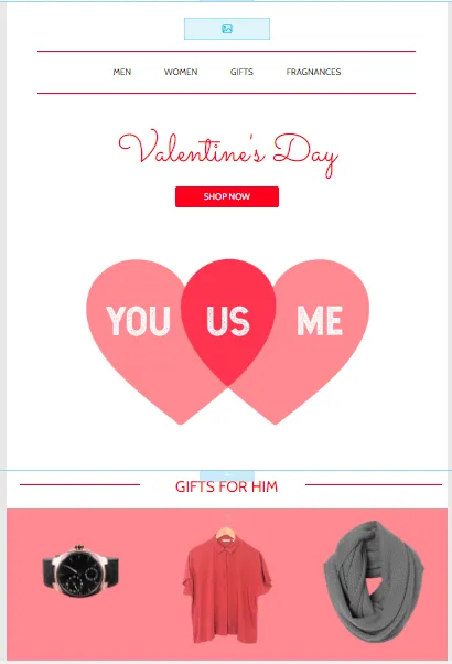 Valentine's Day Email Newsletter template by Mailmunch