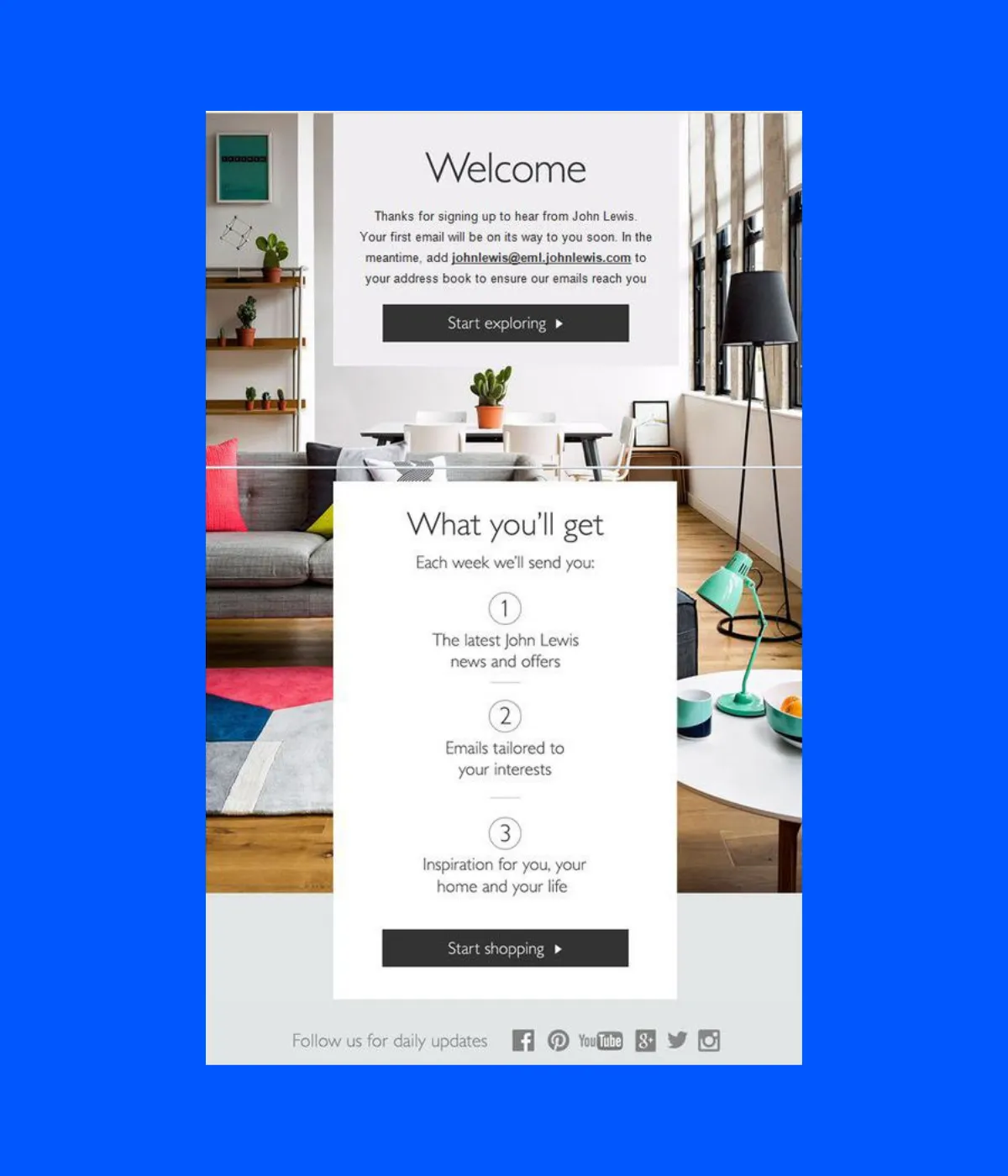 John Lewis hello email