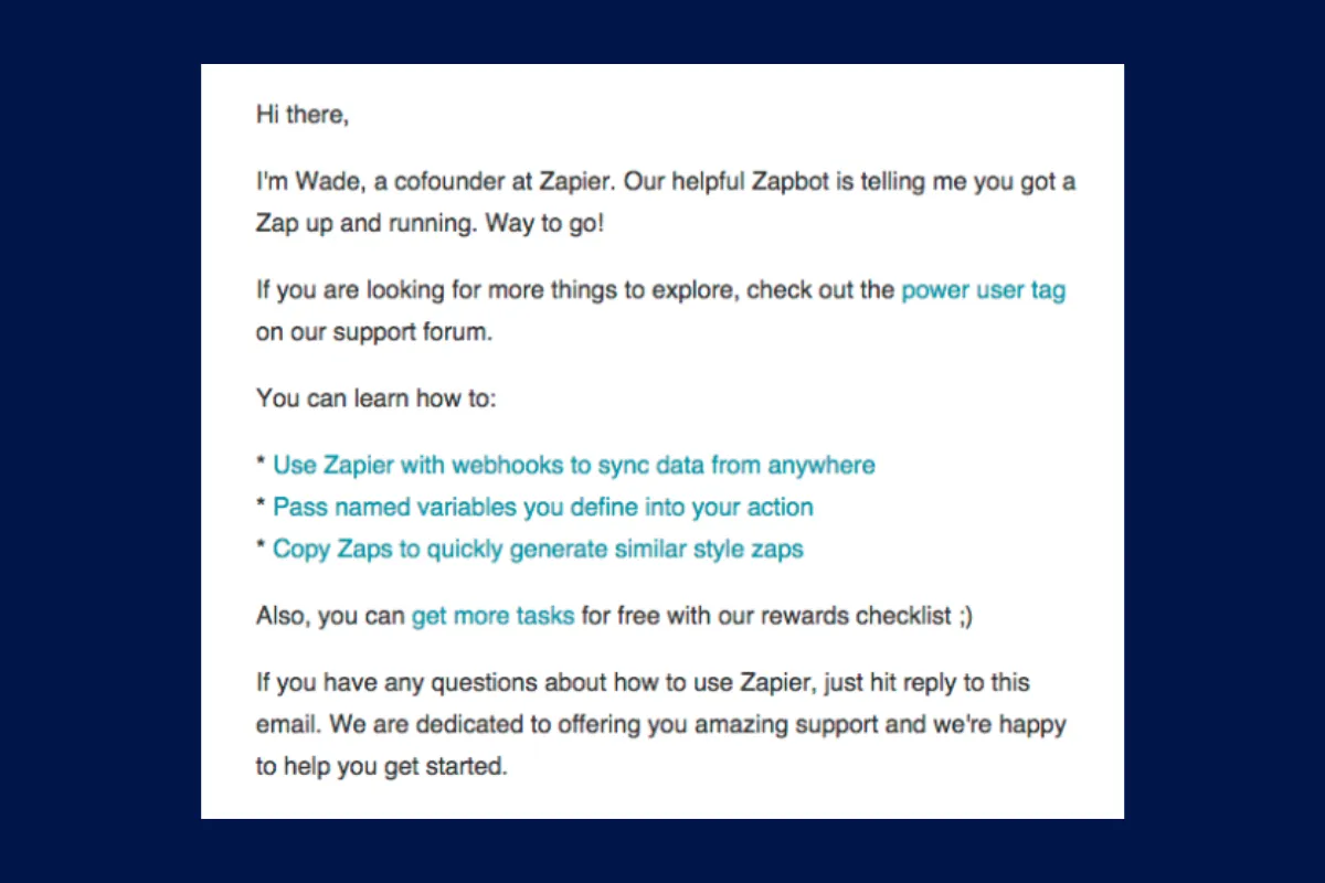 Nurturing leads example