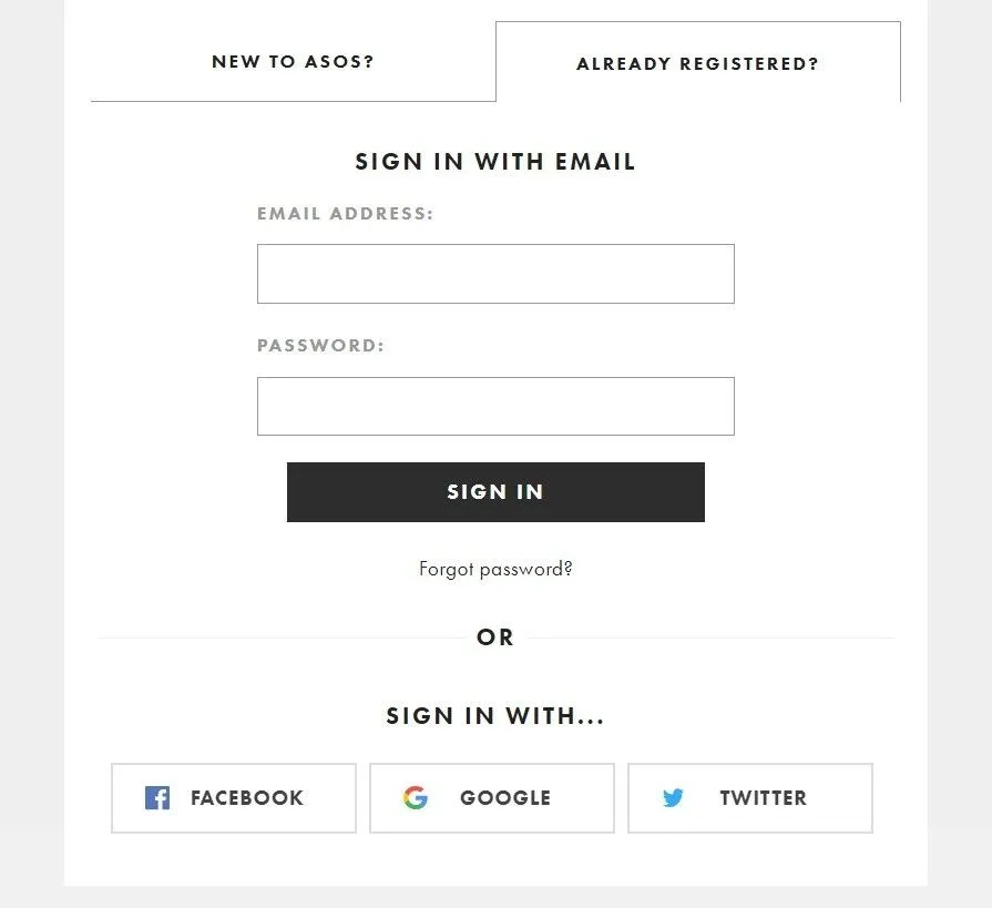asos login